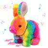 Hopearl Hopping Rabbit with Bell Interactive Electronic Pet Plush Bunny Toy with Sounds and Movements Animated Walking Wiggle Ears Twitch Nose Gift for Toddlers Birthday, Rainbow, 7'' view 1