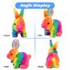 Hopearl Hopping Rabbit with Bell Interactive Electronic Pet Plush Bunny Toy with Sounds and Movements Animated Walking Wiggle Ears Twitch Nose Gift for Toddlers Birthday, Rainbow, 7'' view 3