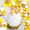 Yellow White Gold Balloon Garland Arch Kit, 122PCS White Yellow Balloons Metallic Gold Confetti Balloon for Birthday Wedding Baby Shower Spring Summer Lemon Girls Honeybee Popcorn Sunflower Decoration view 2