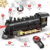 Hot Bee Train Set for Boys,Remote Control Christmas Train Sets w/Steam Locomotive,Light Passenger Cars & Tracks,Trains Toys w/Smoke,Whistle & Lights,Christmas Toys Gifts for 3 4 5 6 7 8+ Year Old Kids view 2