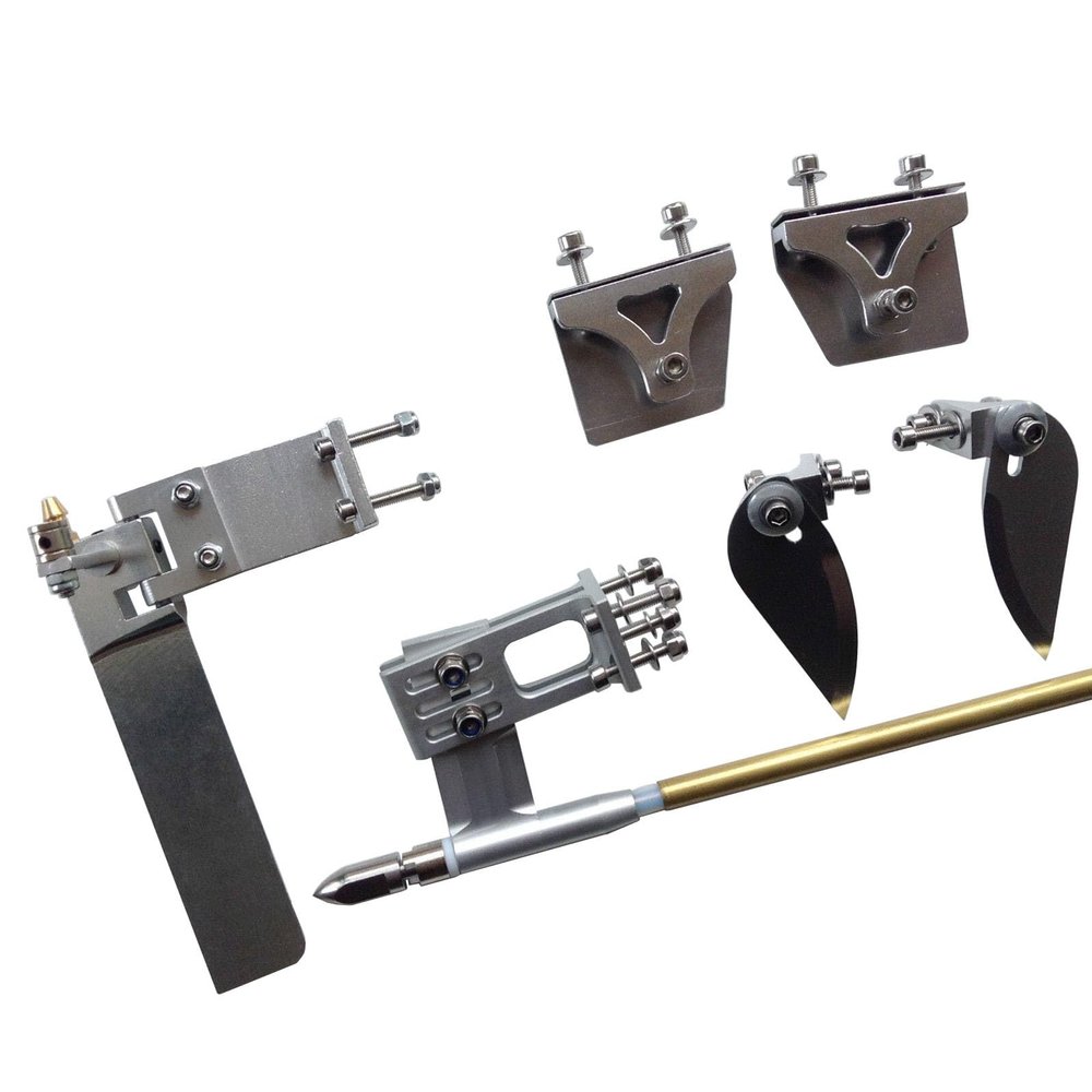 RC Boat Parts 4mm Flexible Shaft + Shaft Bracket + 95mm Water Absorbing Rudder + Pressure Water Plate + Water Jet Brushless Electric Boat Accessories