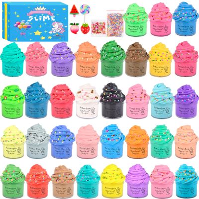 Butter Slime Kit 35 Pack, Christmas Mini Slime Party Favors for Girls Boys, Soft and Non-Sticky, Goodie Bags Stuffers, Classroom Reward, Bulk Slimes, Stocking Fillers for Kids