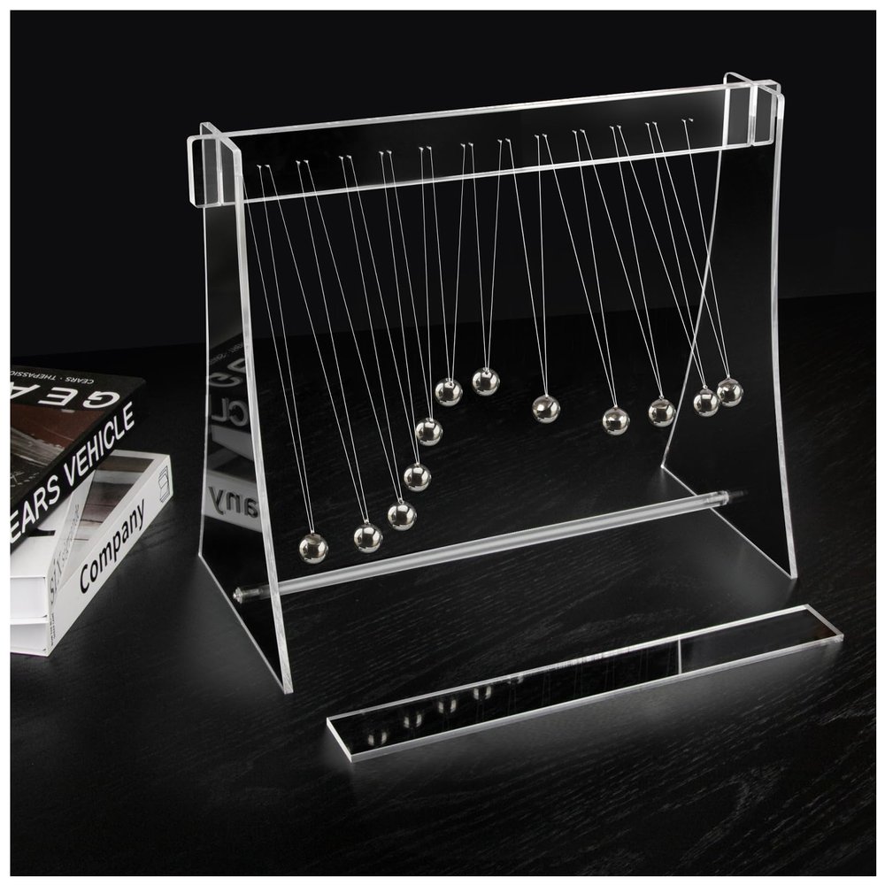 Pendulum Wave Mach Wave :wavemachine of mach,12 Balls Desktop Decoration for Home, Office, Etc (Clear)