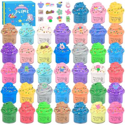 38 Pack Butter Slime Kit, Mini Valentine Slime Party Favors for Girls Boys, Soft and Non-Sticky, Goodie Bags Stuffers, Classroom Bulk Slimes, Stocking Fillers & Kids, Colorful Stress Relief Toys 4-12