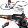 Hot Bee Train Set for Boys, Alloy Remote Control Train Sets with Steam Locomotive, Light Up Cars and Tracks, Electric Trains Set Toys for Toddler Kids, Christmas Toys Gifts for 3 4 5 6 7 8+ Year Old view 1