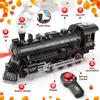 Hot Bee Train Set for Boys, Alloy Remote Control Train Sets with Steam Locomotive, Light Up Cars and Tracks, Electric Trains Set Toys for Toddler Kids, Christmas Toys Gifts for 3 4 5 6 7 8+ Year Old view 2