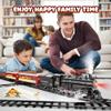 Hot Bee Train Set for Boys, Alloy Remote Control Train Sets with Steam Locomotive, Light Up Cars and Tracks, Electric Trains Set Toys for Toddler Kids, Christmas Toys Gifts for 3 4 5 6 7 8+ Year Old view 4
