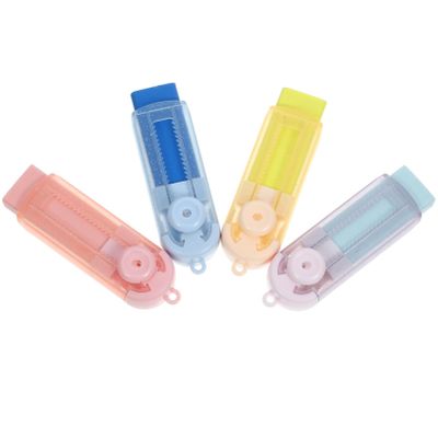4pcs Portable Retractable Erasers Convenient Sliding Pencil Erasers for School and Office Multi-Function No- Design and Light