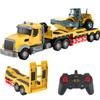 CALEST Remote Control Semi Truck with Trailer -24 Inch RC Semi-Trailer Engineering Tractor with Road Roller Toys,1:24 Truck with LED Lights & Music, Great Gift for Boys Girls view 1