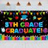 5th Grade Graduate Banner Large Size 5th Grade Graduation Backdrop Banner Fifth Grade Graduation Party Decorations view 1