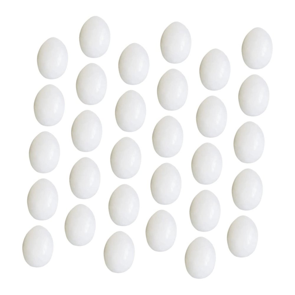 BESPORTBLE 30pcs Simulation Pigeon Eggs Solid Decorative Eggs for Crafting Incubation Props Bird Breeding and Home Decor Smooth and Design for Easy Storage and Use