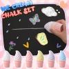 Humyoun 12 Pcs Non-toxic Ice Cream Sidewalk Chalk Set (6 Colors) - Back to School Supplies - Washable Party Favors Bulk, Summer Birthday, Outdoor Playground Art Activities Crafts- Safe Chalkboard Fun view 2