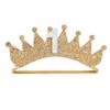Baby Birthday Crown Headband 1st 2nd 3rd Years Birthdays Hair Band First Birthday Crown Headwear BBD02 (1 Year-Gold) view 2