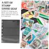 HOODANCOS 10Sheets Transparent Double-Sided Stamp Collection Loose-Leaf Album with Black Background PVC Stamp Holders for Safe Organization and Display of Postcards Cards and Collectibles view 4