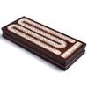 AMEROUS Wooden Cribbage Board Game Set with Magnetic Lock / 9 Metal Pegs / 2 Decks of Playing Cards/Larger Storage Area/Instruction, Classic Tabletop Game for Family (3 Track Board) view 2