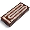 AMEROUS Wooden Cribbage Board Game Set with Magnetic Lock / 9 Metal Pegs / 2 Decks of Playing Cards/Larger Storage Area/Instruction, Classic Tabletop Game for Family (3 Track Board) view 3