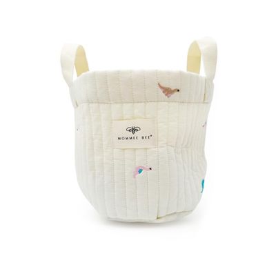 Mommee Bee Storage Basket Oliver Dinosaur l Bag Handmade Embroidery Lightweight & Eco-Friendly