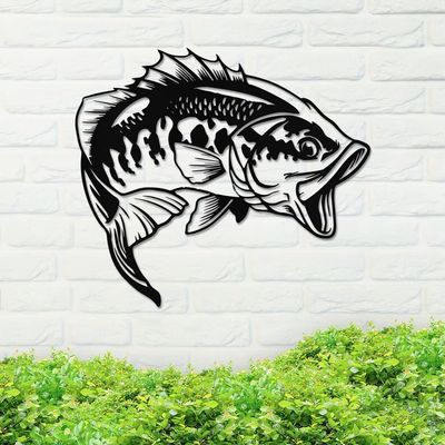 Metal Fishing Sign, Fishing Sign, Metal Fish Sign, Metal Fish Decor, Metal Wall Art, Home Decor, Backyard Sign, Outdoor Dcor