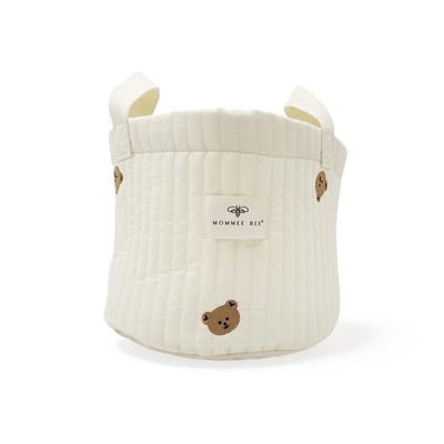 Mommee Bee Storage Basket Snuggle Bear l Bag Handmade Embroidery Lightweight & Eco-Friendly