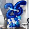 Navy Blue 24 Number Balloons, 40 Inch Giant Number 24 Balloons Foil Mylar Helium Dark Blue Number Balloons for 24th Birthday Party Supplies Anniversary Event Celebration Decorations view 3