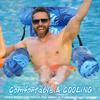 Sonwyoung Inflatable Pool Floats Adult Floating Lounge Chairs Adjustable Hammock Water Floating Chair Swimming Tropical Plants Pattern for Party Summer Water Beach Lake Fun(Blue) view 2