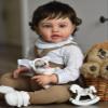 Anano Big Size Realistic Reborn Toddler Baby Dolls 24 Inch Lifelike Realistic Reborn Baby Boy Girl Doll with Curly Hair Handmade Real Life Toddler Babies with Clothes for Kids Age 3+ view 3