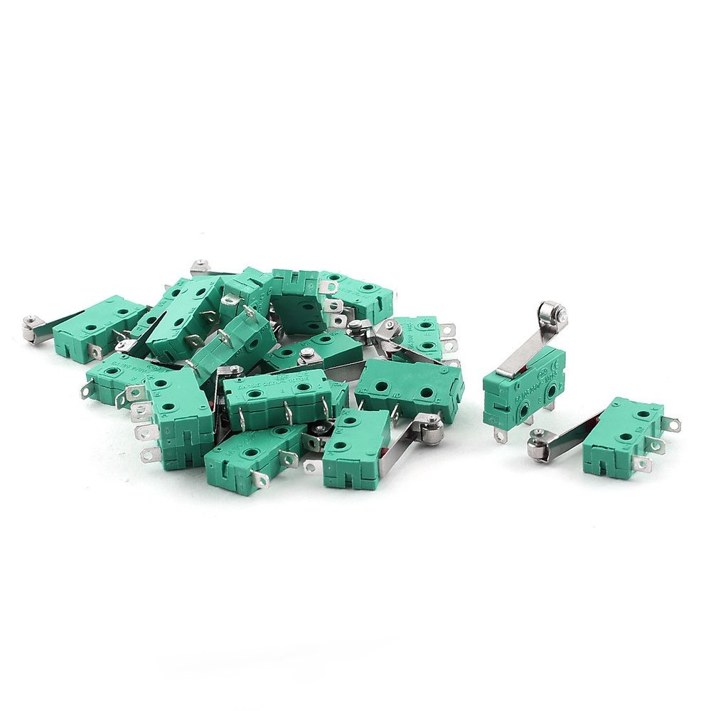 PGMTDEFXJO 20pcs Micro Switch SPDT Long Hinge Roller Lever AC250V/125V 5A