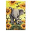 1000 PCS Jigsaw Puzzle for Adults Personalized Picture Puzzle Mother and Baby Elephant Sunflowers Customized Wooden Puzzle for Family, Birthday, Wedding, Game Nights Gifts view 1