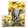 1000 PCS Jigsaw Puzzle for Adults Personalized Picture Puzzle Mother and Baby Elephant Sunflowers Customized Wooden Puzzle for Family, Birthday, Wedding, Game Nights Gifts view 2