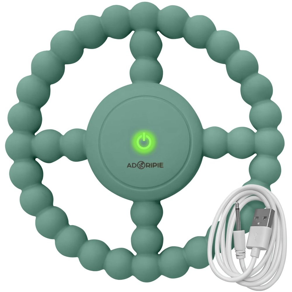 Teething Rings - Baby Teether Toys for Babies 6-18 Months - Vibrating Silicone Baby Chew Toys - Safe Teethers for Soothing Sore Gums - Support Speech- Waterproof Baby Teething Toys for Boys and Girls
