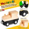 Halloscume 12 Pcs Unfinished DIY Wooden Trains Magnetic Unpainted Wooden Train Cars Toys for Railway Paint Project, Birthday Party Decorations Back to School Crafts Gifts Supplies (Classic) view 3