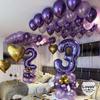 Purple 27 Number Balloons, 40 Inch Giant Number 27 Balloons Foil Mylar Helium Purple Number Balloons for 27th Birthday Party Supplies Anniversary Event Celebration Decorations view 3