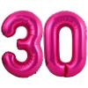 Hot Pink 30 Number Balloons, 40 Inch Giant Number 30 Balloons Foil Mylar Helium Hot Pink Number Balloons for 30th Birthday Party Supplies Anniversary Event Celebration Decorations view 1