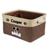 MALIHONG Personalized Puppy Jack Russell Terrier Bone Decorative Storage Basket Fabric Rectangle Toy Box with 2 Handles for Organizing Closet Garage Clothes Blankets Brown and White view 1