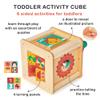 Mentari Toys - Toddler Activity Cube - Wooden 6-in-1 Montessori Learning Cube - Boost Fine Motor Skills - Age 2 Months+ view 2