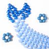 GOGOSO Ball Pit Balls Stars Moon Shapes Plastic Pitballs for Toddler Play Tent Baby Photo Props Kids Pool Water Toys Kiddie Pool Party Decor, Pearl Blue+Cream Blue+White,100PCS view 4