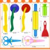 Clay and Dough Tools 12 Pcs Basic Dough Tools Set for Kids with Extruders, Rolling Pin, Cutters,Plastic Hand Scraper, Scissors view 2