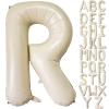 Cream White Letter R Balloons, 40 Inch Giant Foil Mylar Helium Balloons for Birthday Party Supplies, Anniversary Event Celebration Decorations view 1