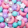 GOGOSO Ball Pit Balls Stars Moon Shapes Plastic Pitballs for Toddler Play Tent Baby Photo Props Kids Pool Water Toys Kiddie Pool Party Decor,Pink+Green+Purple+Pearl White,100PCS view 1
