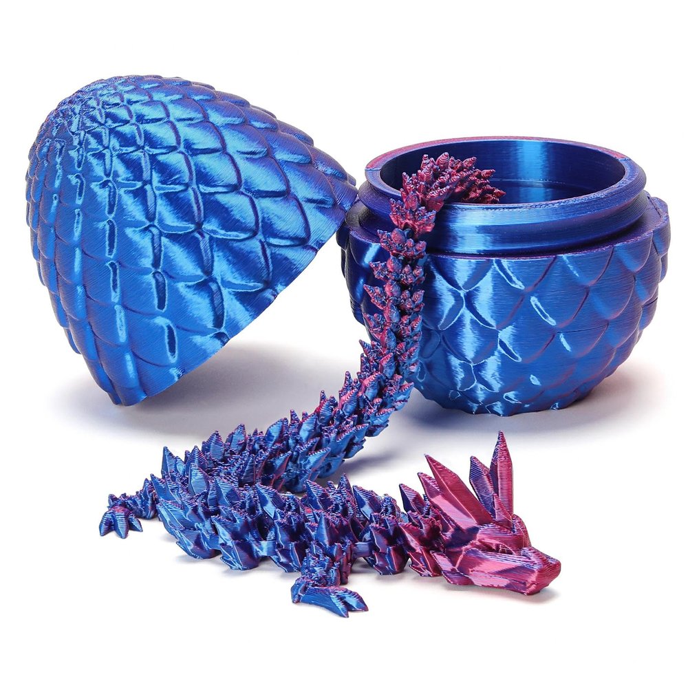 3D Printed Dragon with Surprise Egg,Surprise Dinosaur Eggs Fidget Toys for Kids, Birthdays, Halloween Christmas Decorations Gifts Indoor Outdoor for Girls Boys (Purple)