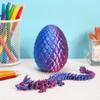 3D Printed Dragon with Surprise Egg,Surprise Dinosaur Eggs Fidget Toys for Kids, Birthdays, Halloween Christmas Decorations Gifts Indoor Outdoor for Girls Boys (Purple) view 3