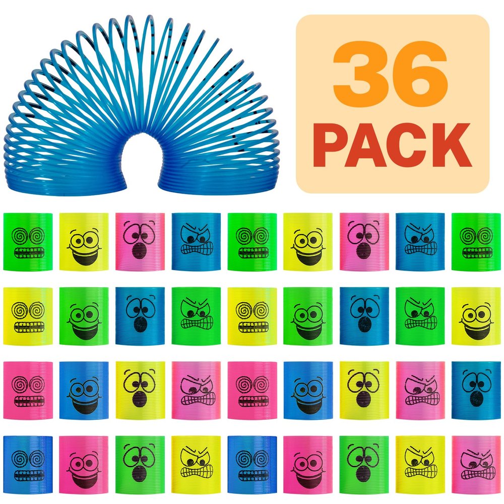 Cocurb 36 Pcs Mini Spring Party Favors for Kids 4 to 8 Birthday Stress Relief Bulk Fidget Goody Bag Stuffers Classroom Prizes Spring Bulk Toys for Kids Prize 4 Bright Colors