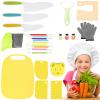 STUIPIUL 25Pcs Kids Cooking Cutter Set Safe Wood Toddler Cutter Set with Dough Cutters Paring Cutter Framing Pens Pie Molds Fruit Cutters Potato Cutter Chopping Board and Gloves for Kids Boys Girls view 1