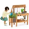 Aoparts Mud Kitchen for Kids Outdoor, Wood Play Kitchen with Planter Box, Toddler Sink, Faucet, Blackboard, Water Cup and Accessories view 1