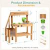 Aoparts Mud Kitchen for Kids Outdoor, Wood Play Kitchen with Planter Box, Toddler Sink, Faucet, Blackboard, Water Cup and Accessories view 2