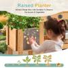 Aoparts Mud Kitchen for Kids Outdoor, Wood Play Kitchen with Planter Box, Toddler Sink, Faucet, Blackboard, Water Cup and Accessories view 4
