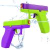 2 Pack Water Gun Squirt Guns for Kids - Mini Water Blaster Soaker 100cc Capacity Water Pistol Toys, Ideal Summer Gifts for Swimming Pool Beach Outdoor Water Toys for Boys Girls (Purple Green) view 1