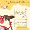 RULLY Strawberry 16 Inch Girls Bike for 4-7 Year Olds, Kids Bicycle with Training Wheels, Basket & Doll Seat, Retro Red Bike for Toddlers view 3