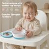 Mrs. Chou Ceramic Suction Bowl for Babies and Toddlers, Non-Slip Silicone Suction Cup, BPA-Free Lids, Independent feeding, First Stage Self Feeding Essential, Led Weaning Snack Feeder BLUE view 3