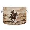 xigua Western Desert Cowboy Cotton Rope Storage Basket with Handles Large Baby Laundry Basket Round Collapsible Blanket Basket Shelf Closet Organizer for Nursery Toys Clothes view 1